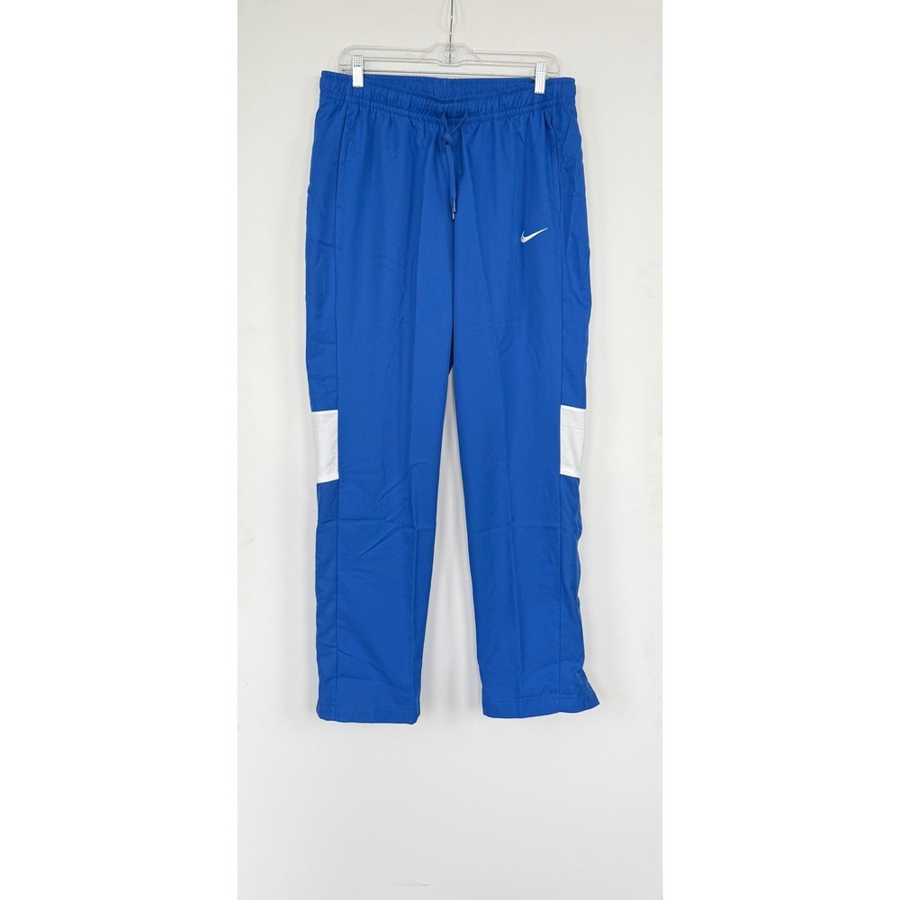 Nike Dri-FIT Track Pants Blue White‎ Swoosh Women's Large Athletic Basketball